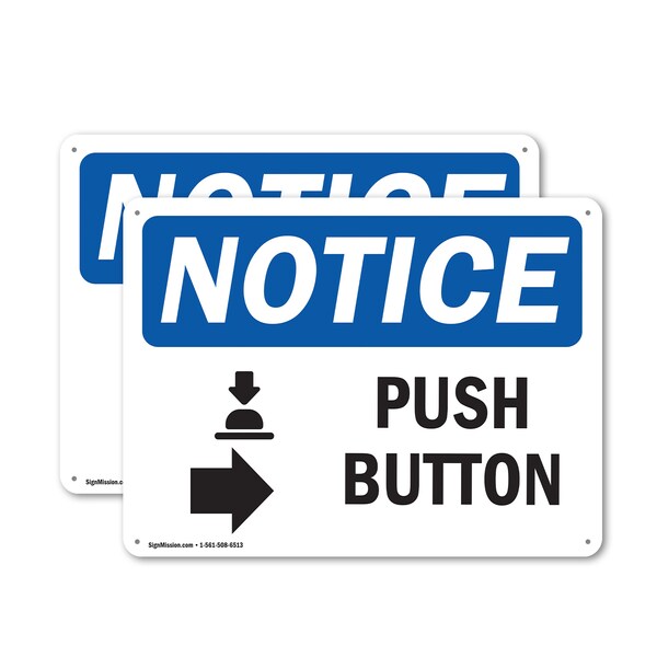 Signmission Push Button (Right Arrow), 14 in W x Rectangle, Plastic OS-2PACK-NS-P-1014-L-17923 - main